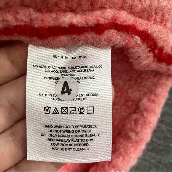 Anthropologie Moth Pink Turtleneck Sweater XS Wool Blend Oversized Cozy - Picture 5 of 6